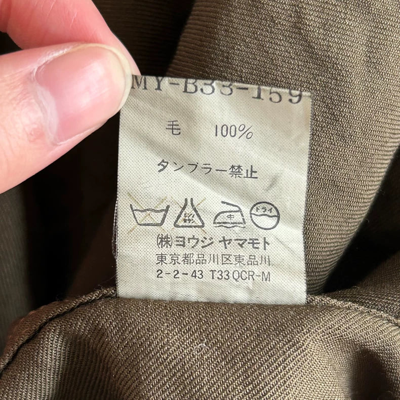 Olive Green Wool Shirt by Yohji Yamamoto