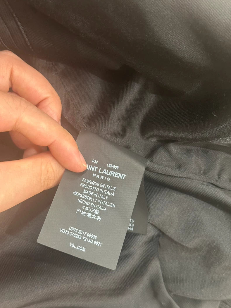 Saint Laurent Pink Black Baseball Jacket