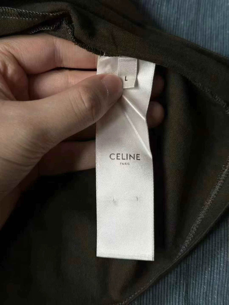 Celine Green Short Sleeve Cropped Top