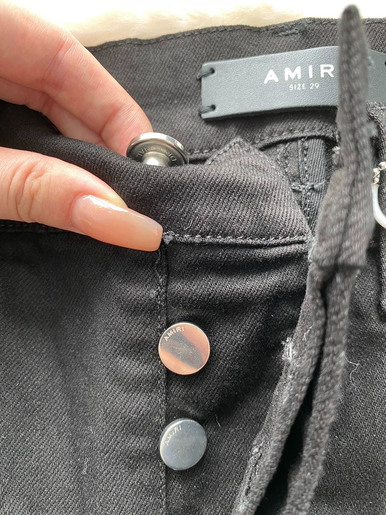 Amiri Black Suede MX1 Denim Pants