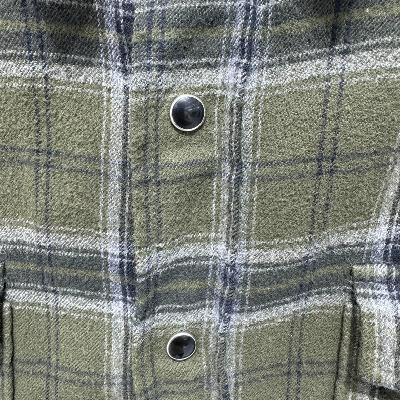 YSL SLP Checked Flannel Button-Up Shirt