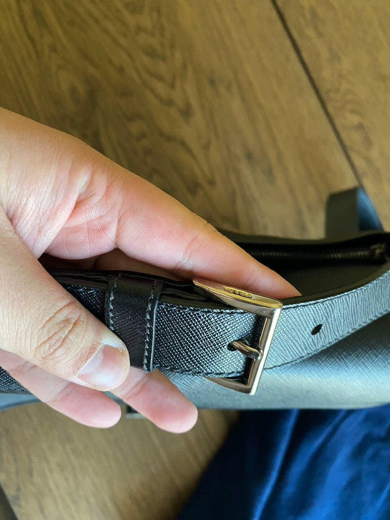 PRADA Crossgrain Leather Shoulder Bag