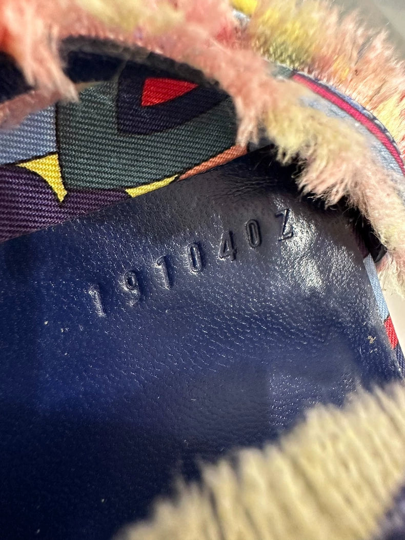 Hermes Colorful Graffiti Logo Flat Sandals