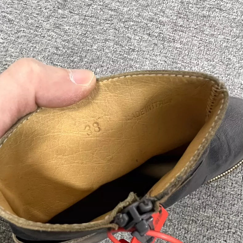 Maison Margiela Distressed Leather Ankle Boots