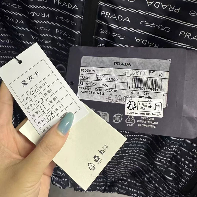 Prada Blue Striped Zip Jacket-yf