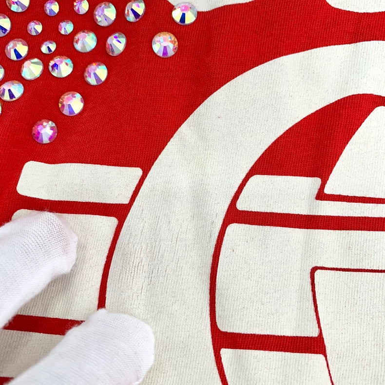 Gucci Red Logo Print Short Sleeve T-Shirt