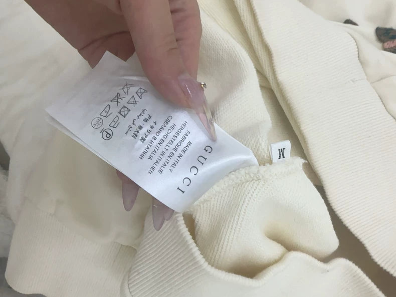 Gucci Embroidered Hoodie in Cream Color