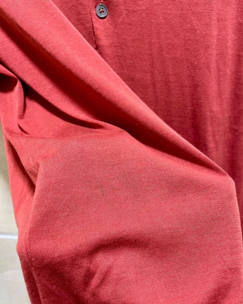 Hermes Red Knit Polo Shirt