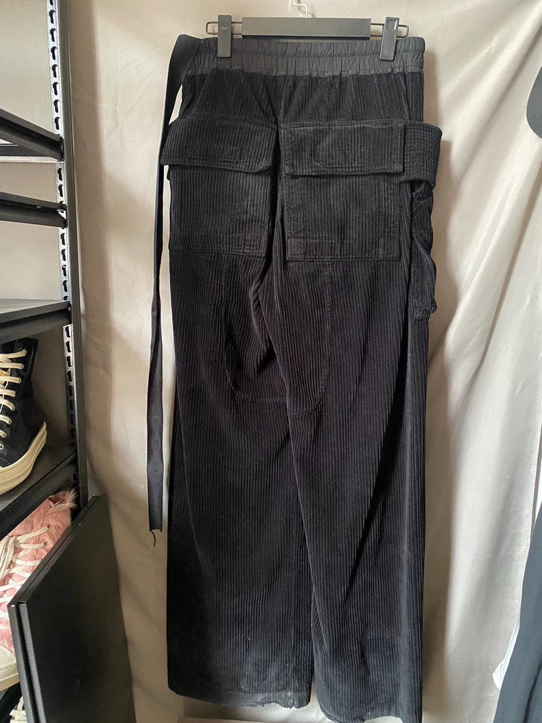 Rick Owens Double Ring Corduroy Wide-Leg Pants