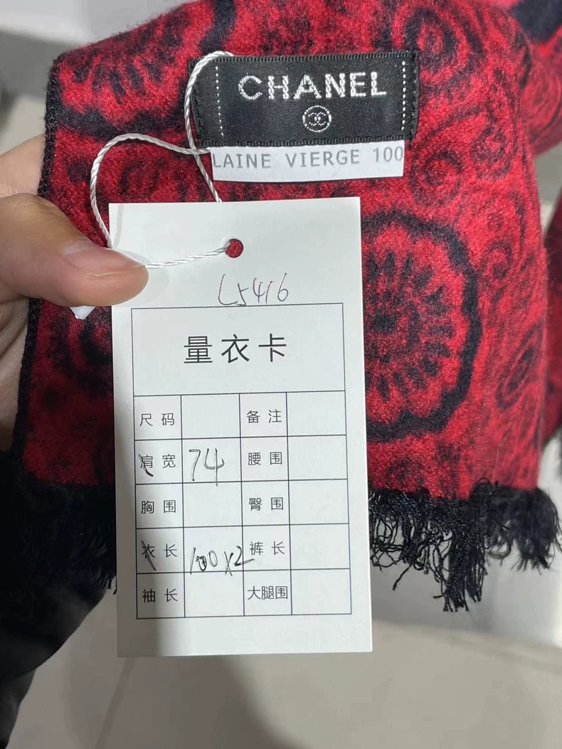 Vintage Chanel Rose Pattern Scarf