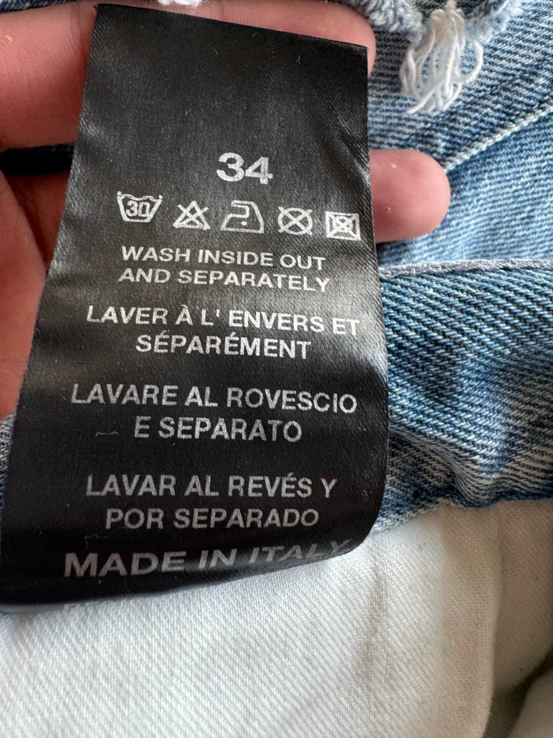 RAF SIMONS Double Layer Destroyed Denim Pants