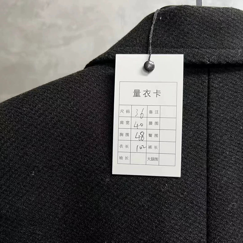 Black Double-Breasted Saint Laurent Coat