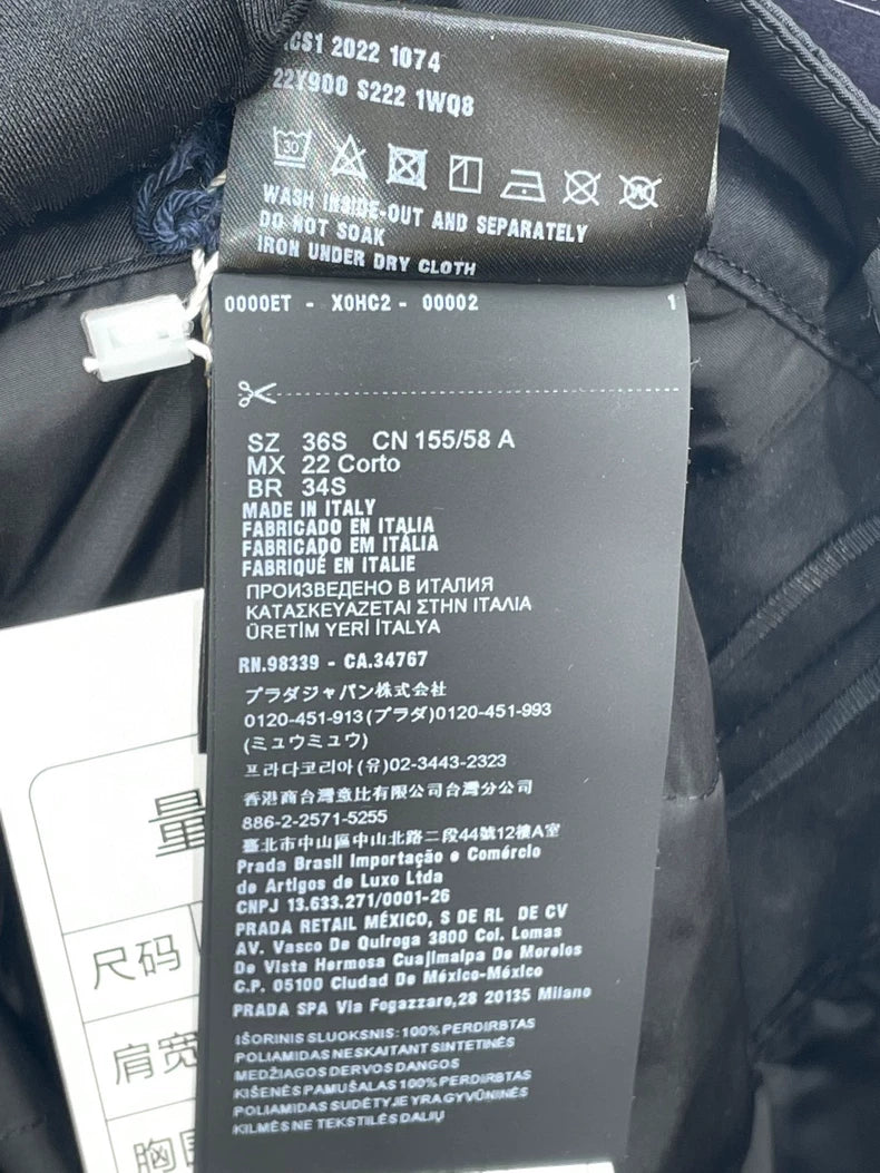 Prada Black Cargo Pants With Triangle Logo