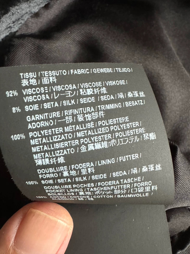 Saint Laurent Velvet Blazer with Gold Trim