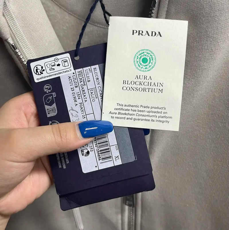 Prada Men's Gray Zip-Up Hoodie