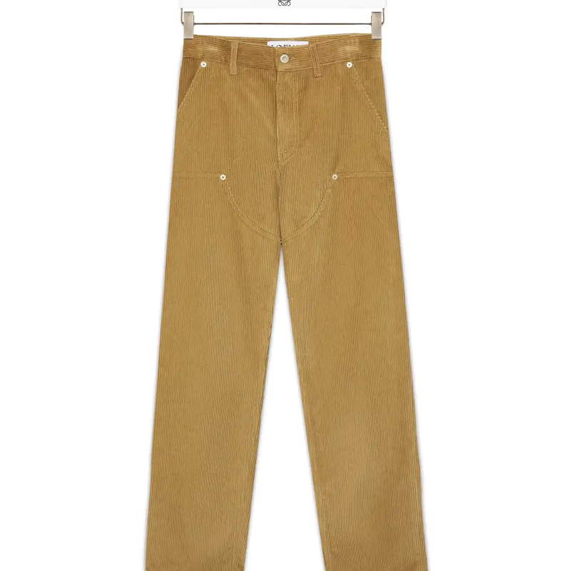 Loewe Brown Striped Cotton Blend Casual Trousers 0089