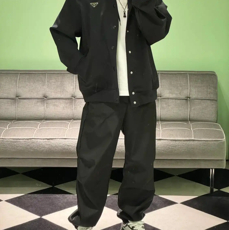 Prada Men's Spring Autumn Navy Cardigan