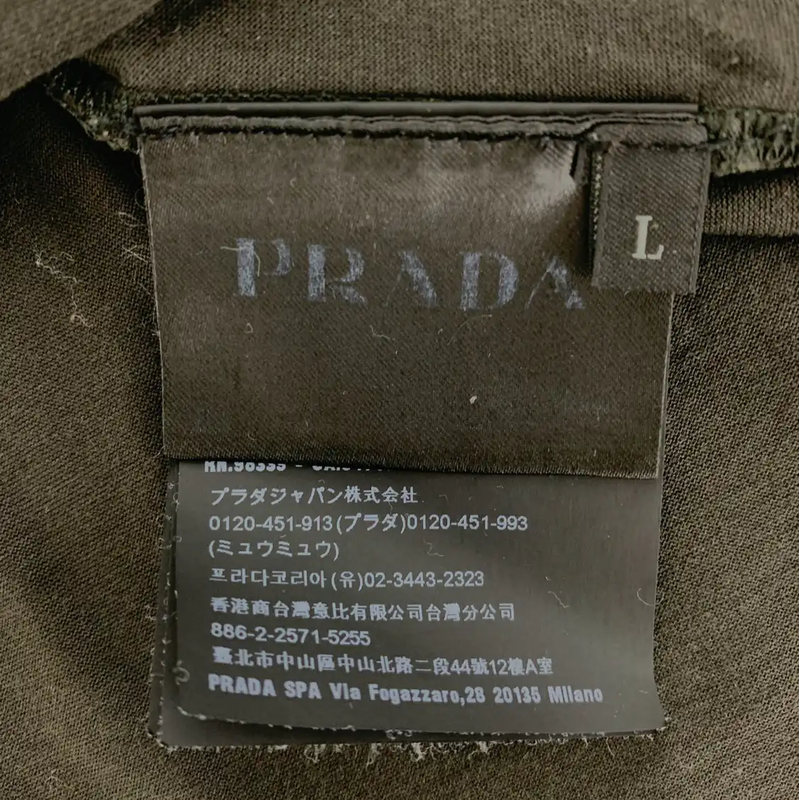 Prada Black and Gray Men's T-Shirt