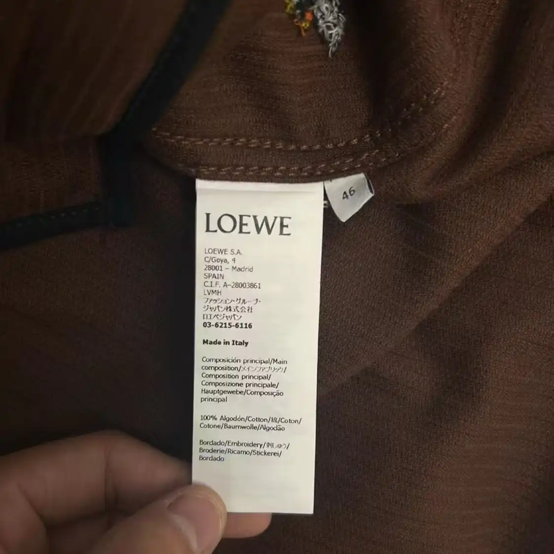 Loewe Brown Embroidered Long Sleeve Shirt 0089