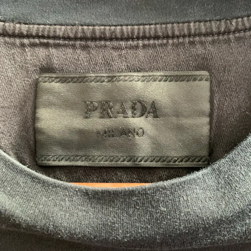 Prada Black Cotton Long Sleeve Tee M Size