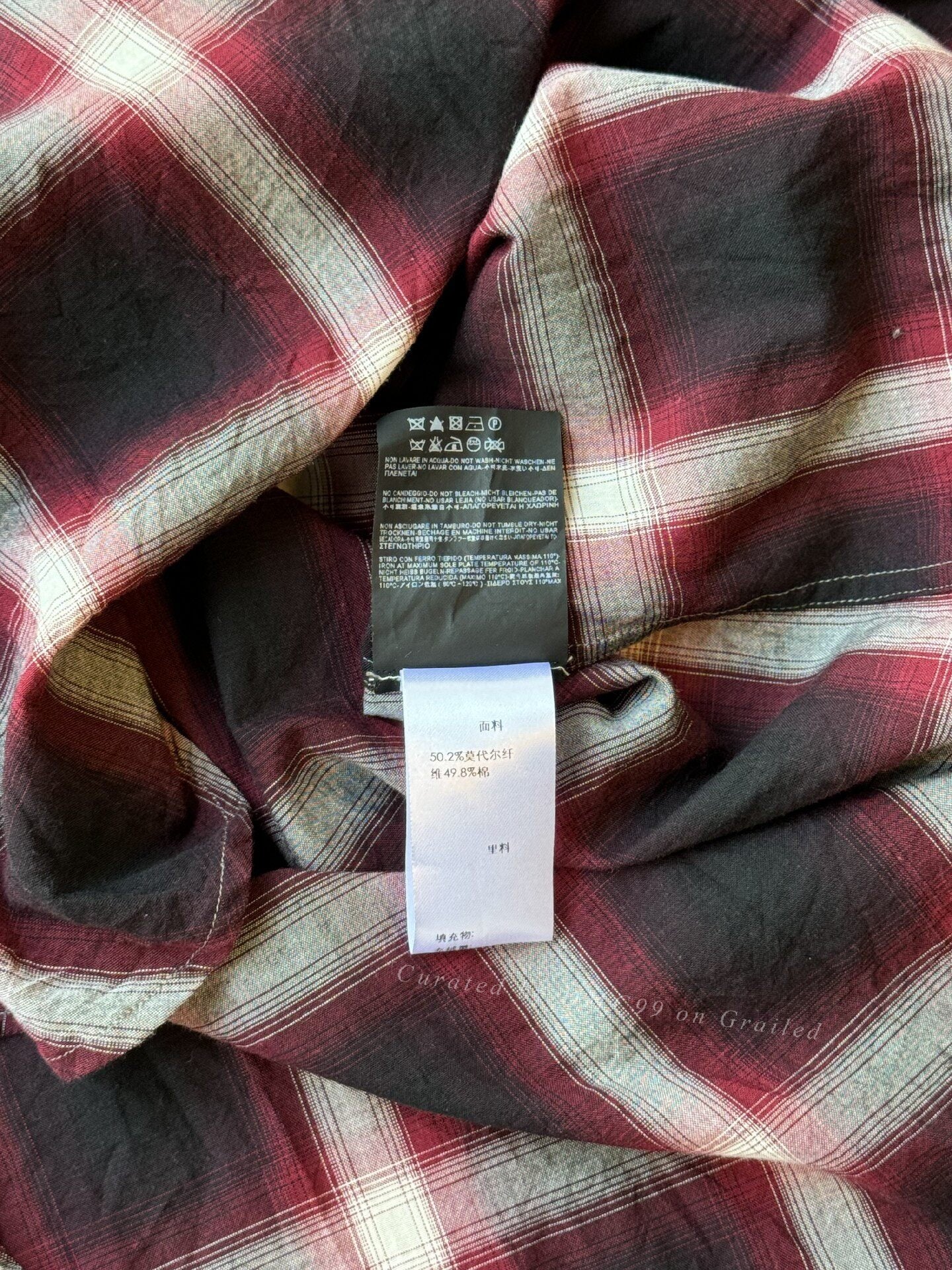 YSL Men's Red Plaid Shirt