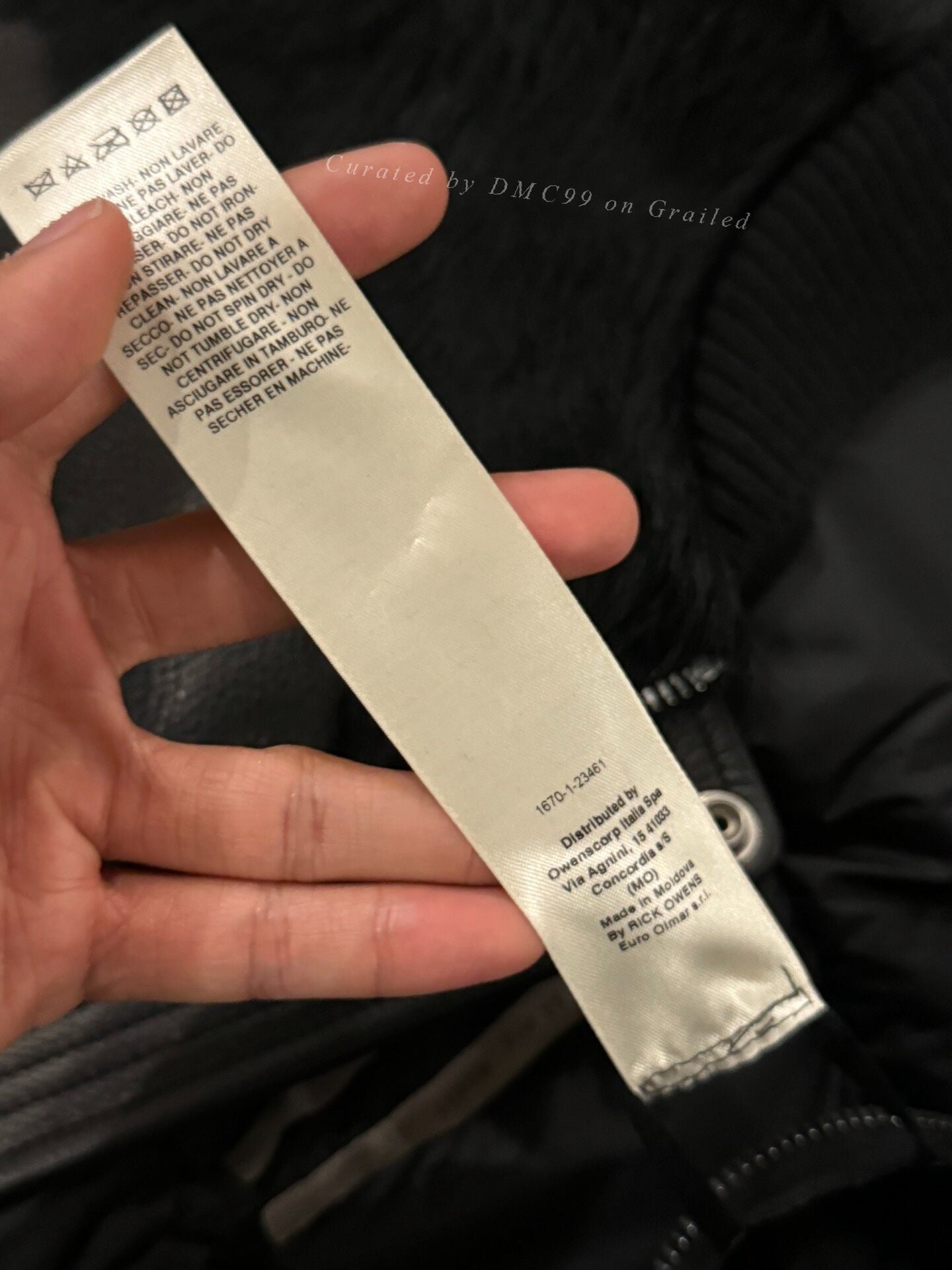 Rick Owens Horsehair Leather Down Jacket