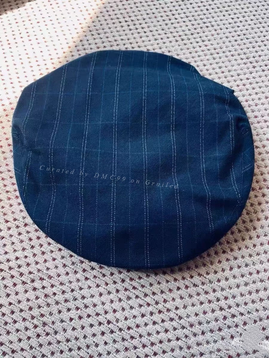 RRL Blue Plaid Newsboy Cap