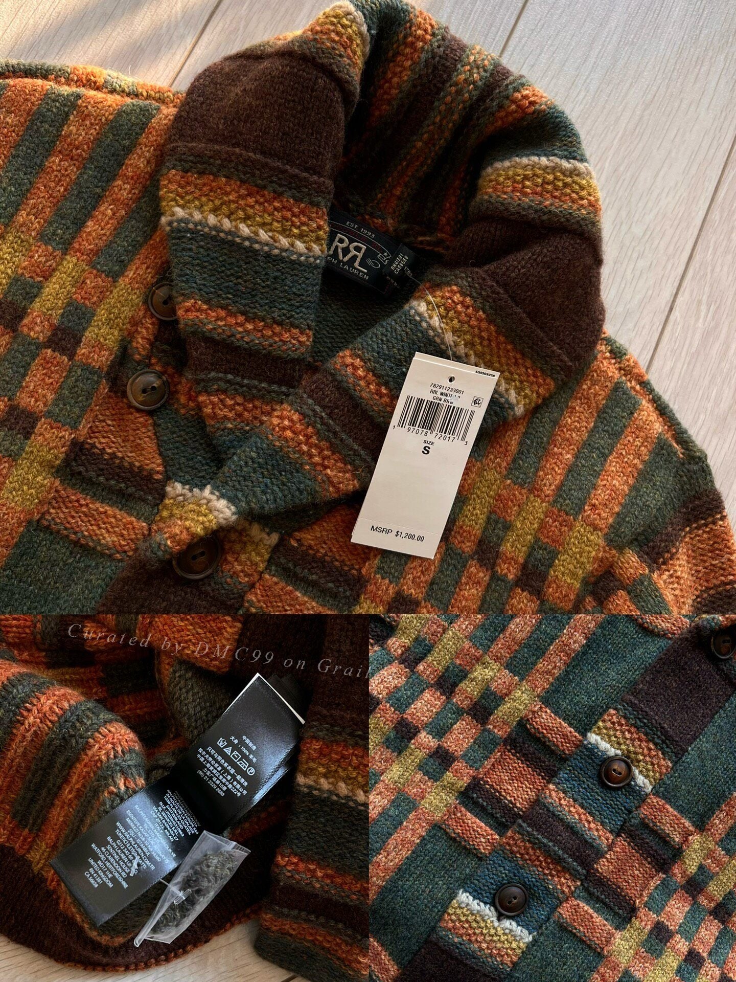 RRL Shawl Collar Navajo Wool Cardigan