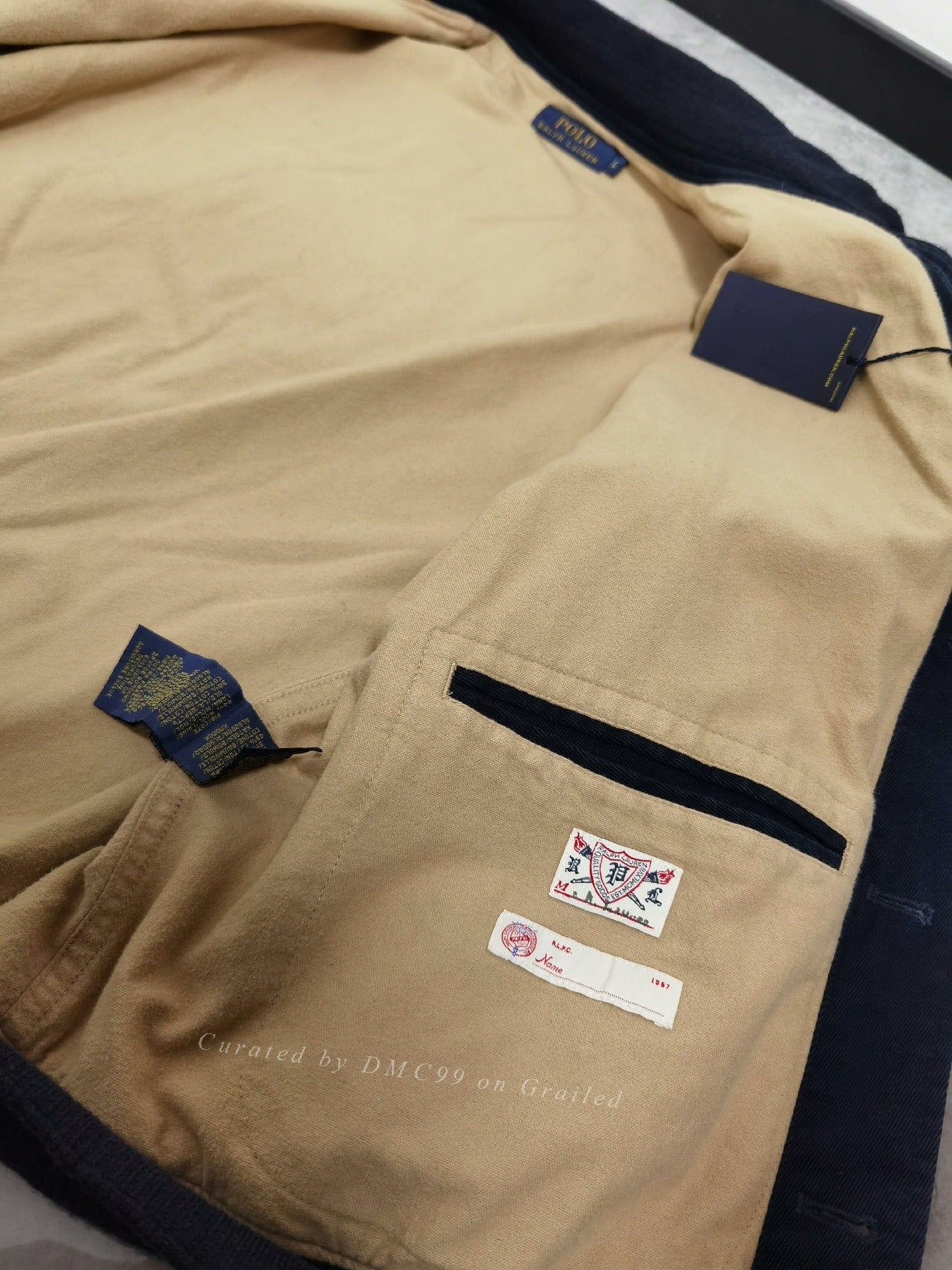 RRL Ralph Lauren Leather Sleeve Vintage Jacket