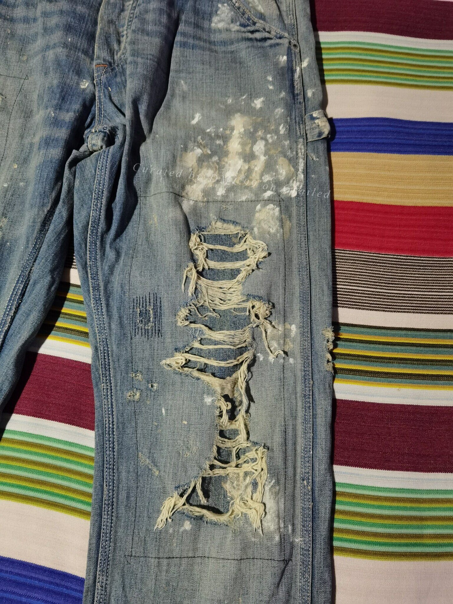 Ralph Lauren Extremely Distressed Paint Jeans