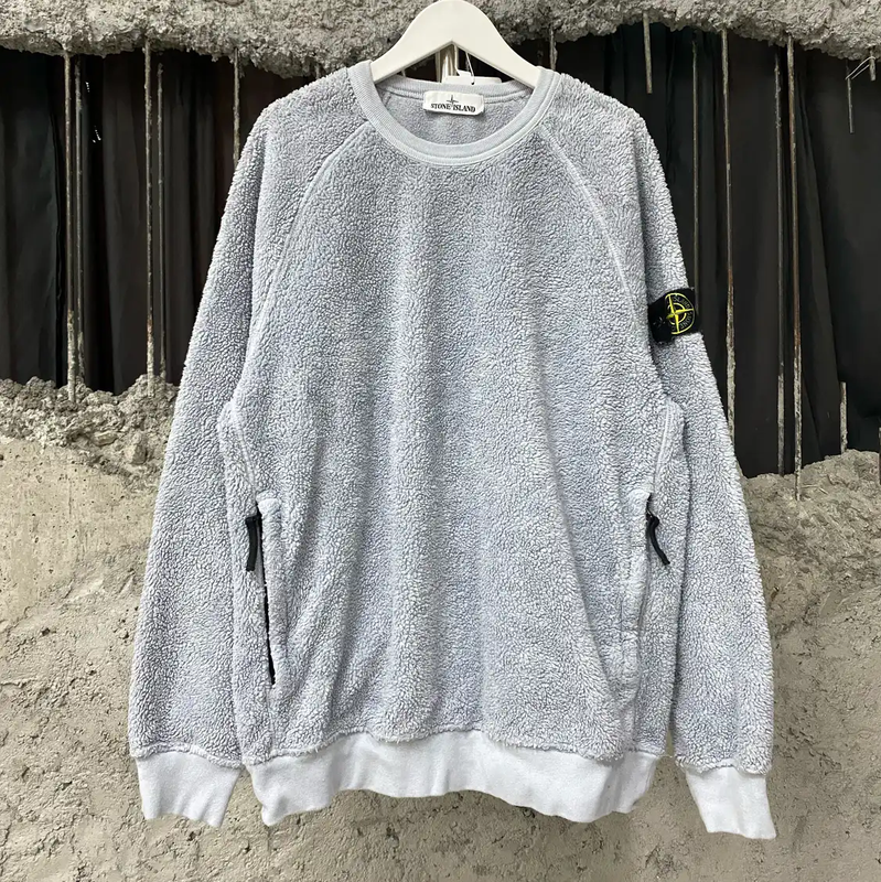Stone Island Mid-Length Gray Long Sleeve Sweatshirt 0089