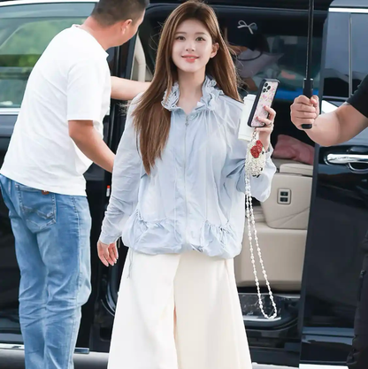 Prada Spring Autumn Light Blue Nylon Jacket