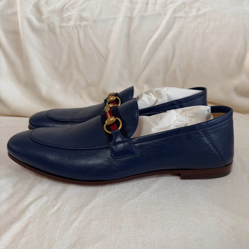 Gucci Leather Loafers with Horsebit and Web Strap 0079