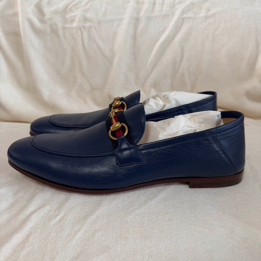 Gucci Leather Loafers with Horsebit and Web Strap 0079