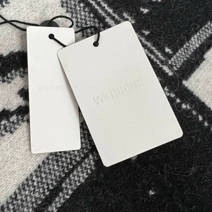 Black and White Checkered Wool Scarf