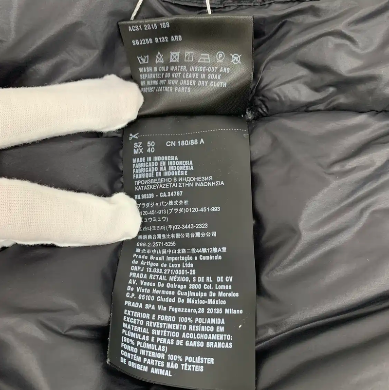 Prada Men's Down Jacket in Dark Blue