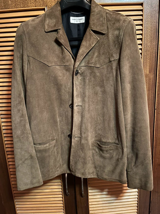 Brown Suede Jacket by Saint Laurent Paris