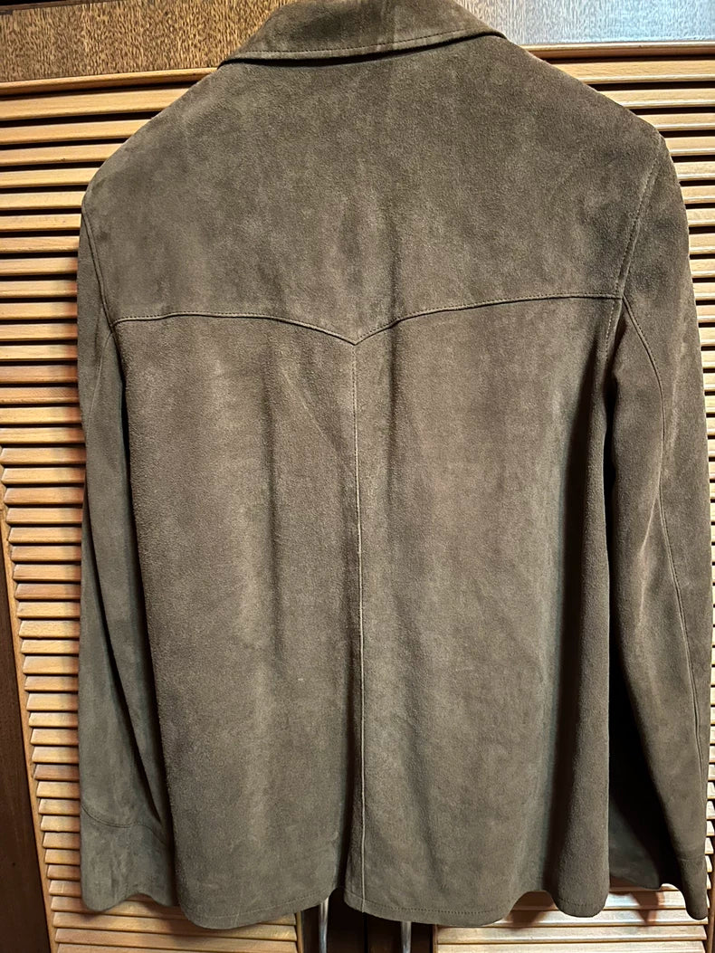 Brown Suede Jacket by Saint Laurent Paris