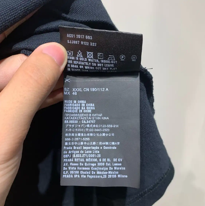 Prada Black Cotton Polo Shirt for Men