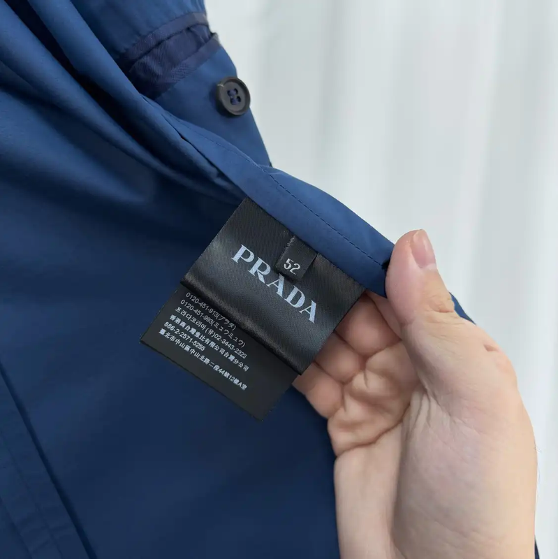 Prada Men's Long Sleeve Blue Nylon Jacket