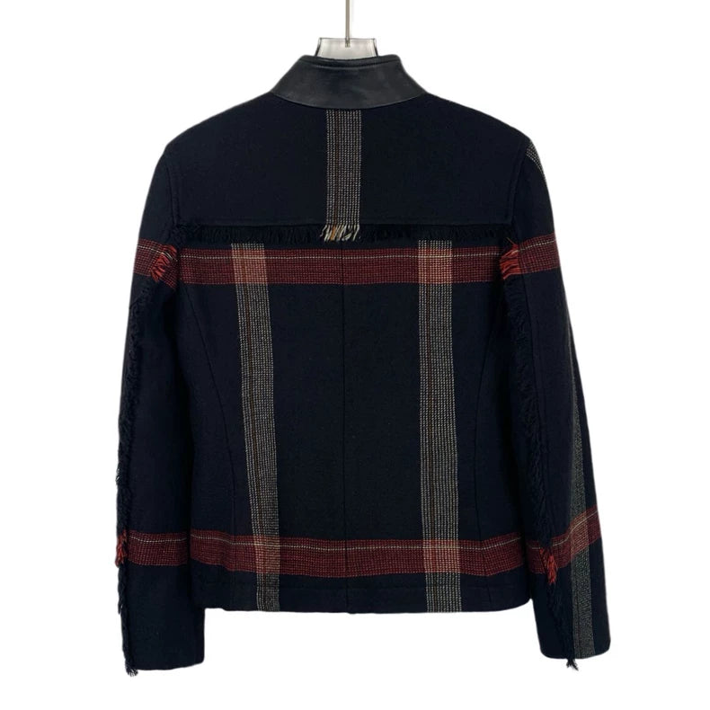 Hermes Color Block Striped Wool Jacket