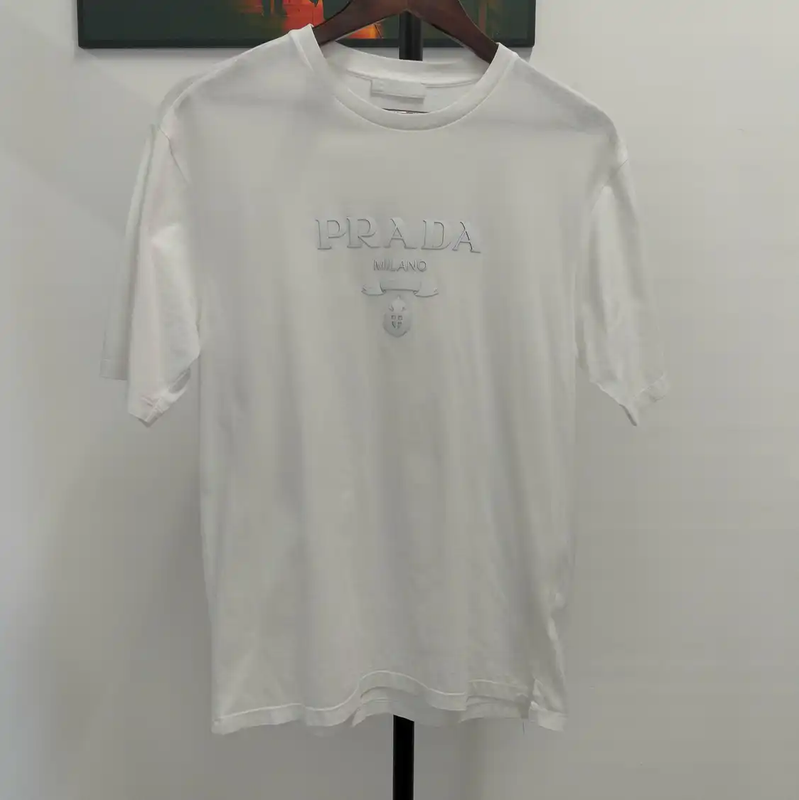 Prada White Cotton Short Sleeve T-Shirt