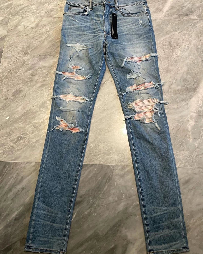 Amiri Blue Watercolor Rendered MX1 Jeans