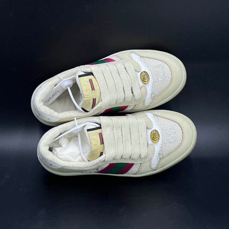 Gucci Kids Beige Round-Toe Low-Top Sneakers 0079