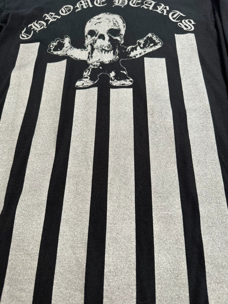 Chrome Hearts Black Skull Long Sleeve Shirt-yf