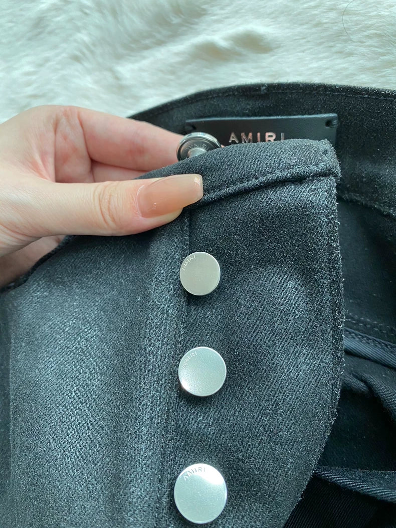 Amiri Black Waxed Denim MX2 Pants