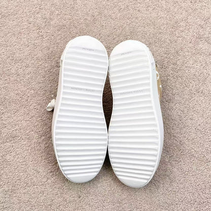 Louis Vuitton Low-Top Leather Sneakers in White/Brown 0079