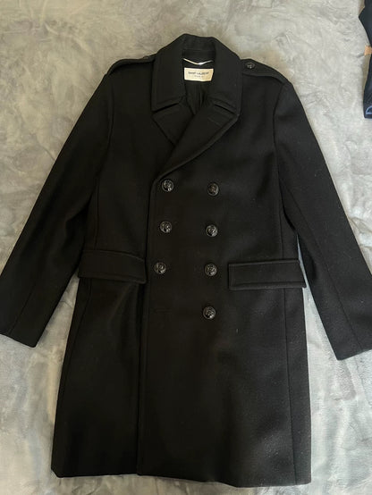 Saint Laurent Black Wool Coat