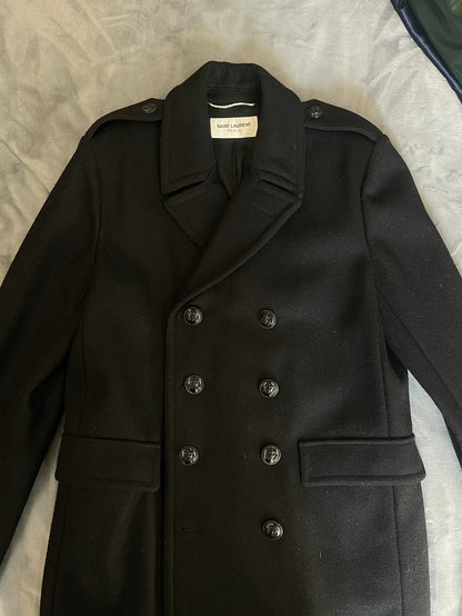 Saint Laurent Black Wool Coat