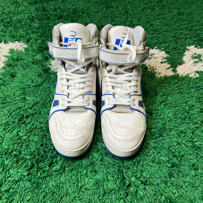 Louis Vuitton Trainer Logo Sneakers in Blue and White 0079